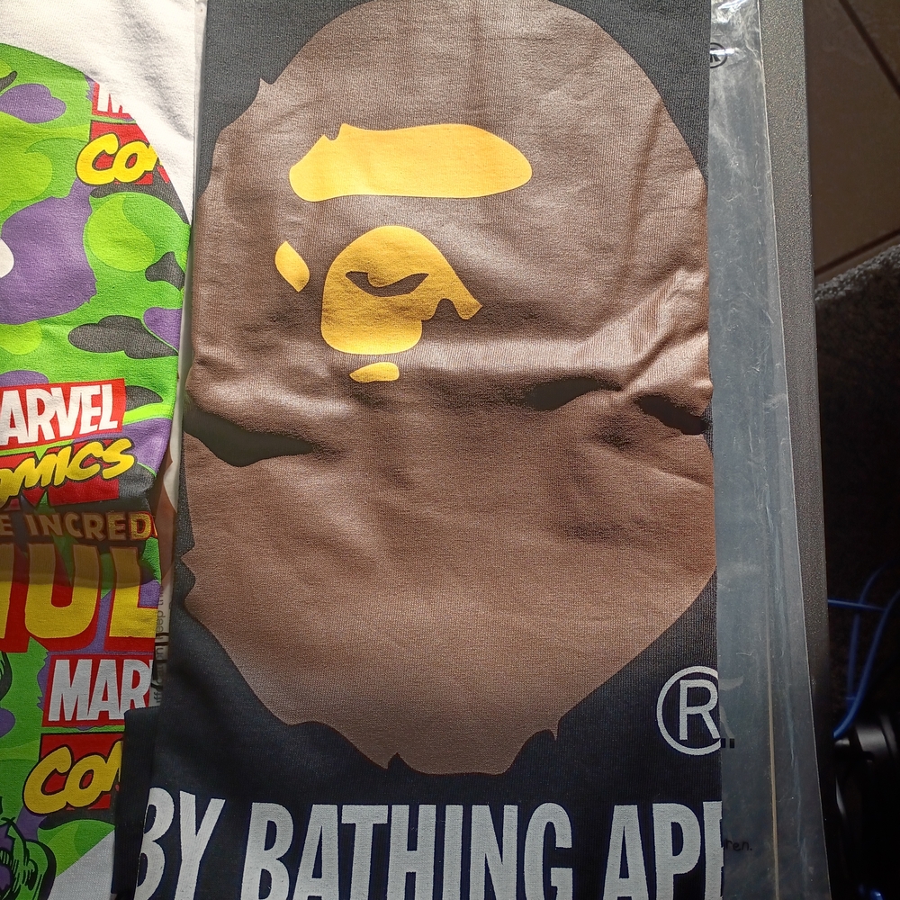 A Bathing Ape Big Head Brown Graphic T-Shirt